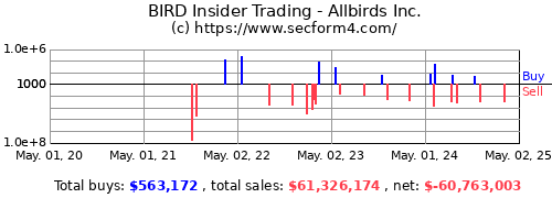 BIRD Insider Trading Activity Allbirds Inc